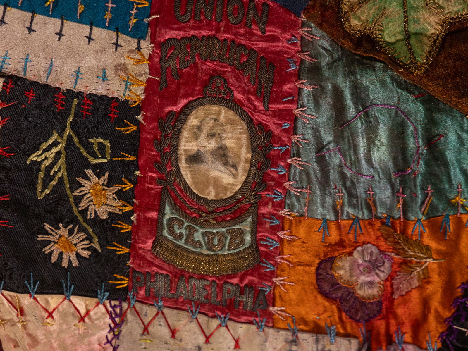 Davis Family, American 1892 Crazy Quilt and 1932 Sampler - 19