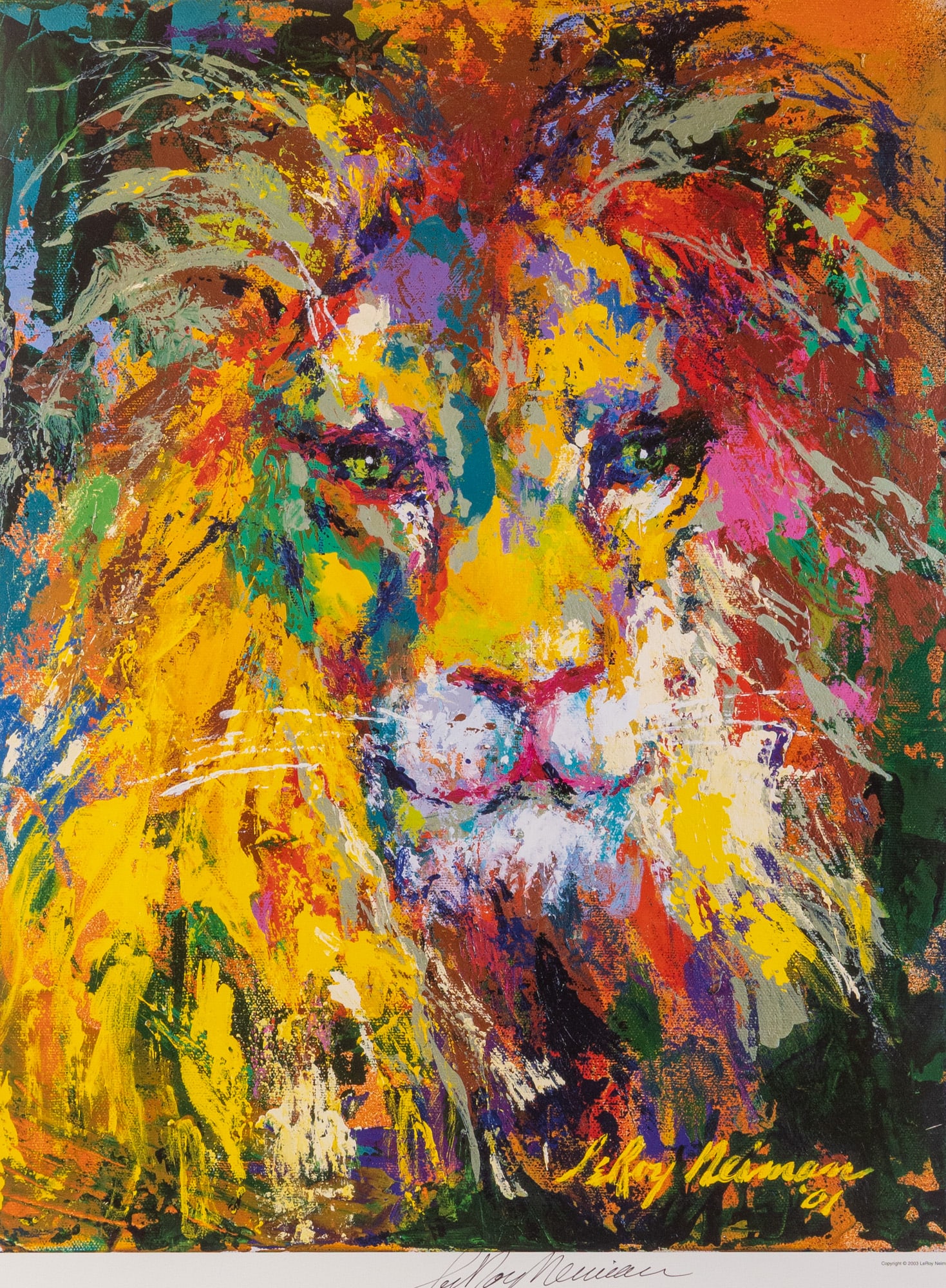 LeRoy Neiman | (1921-2012) "Portrait of a Lion", Signed by the Artist - 2
