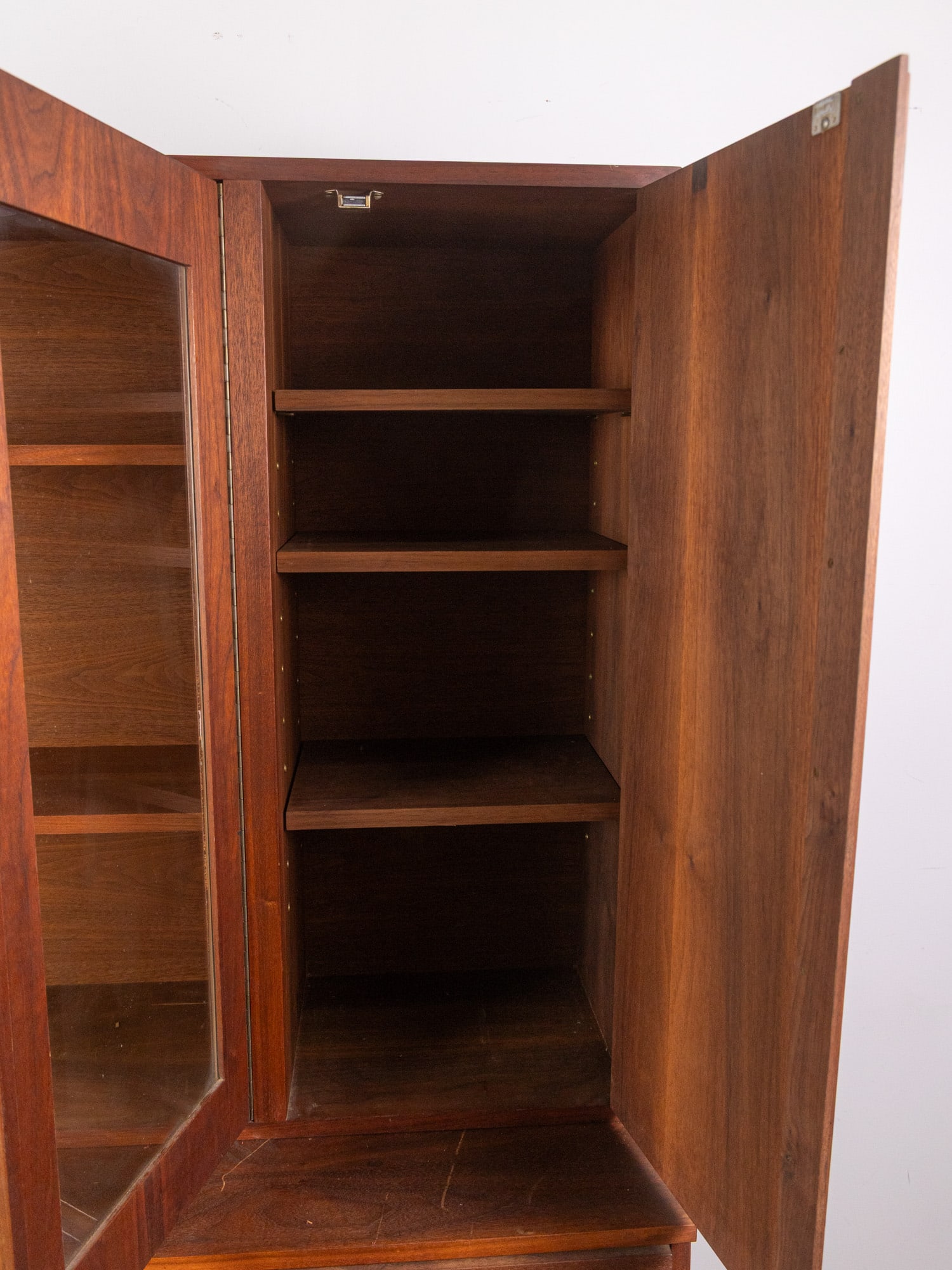 Modern Architectural Walnut Hutch - 6