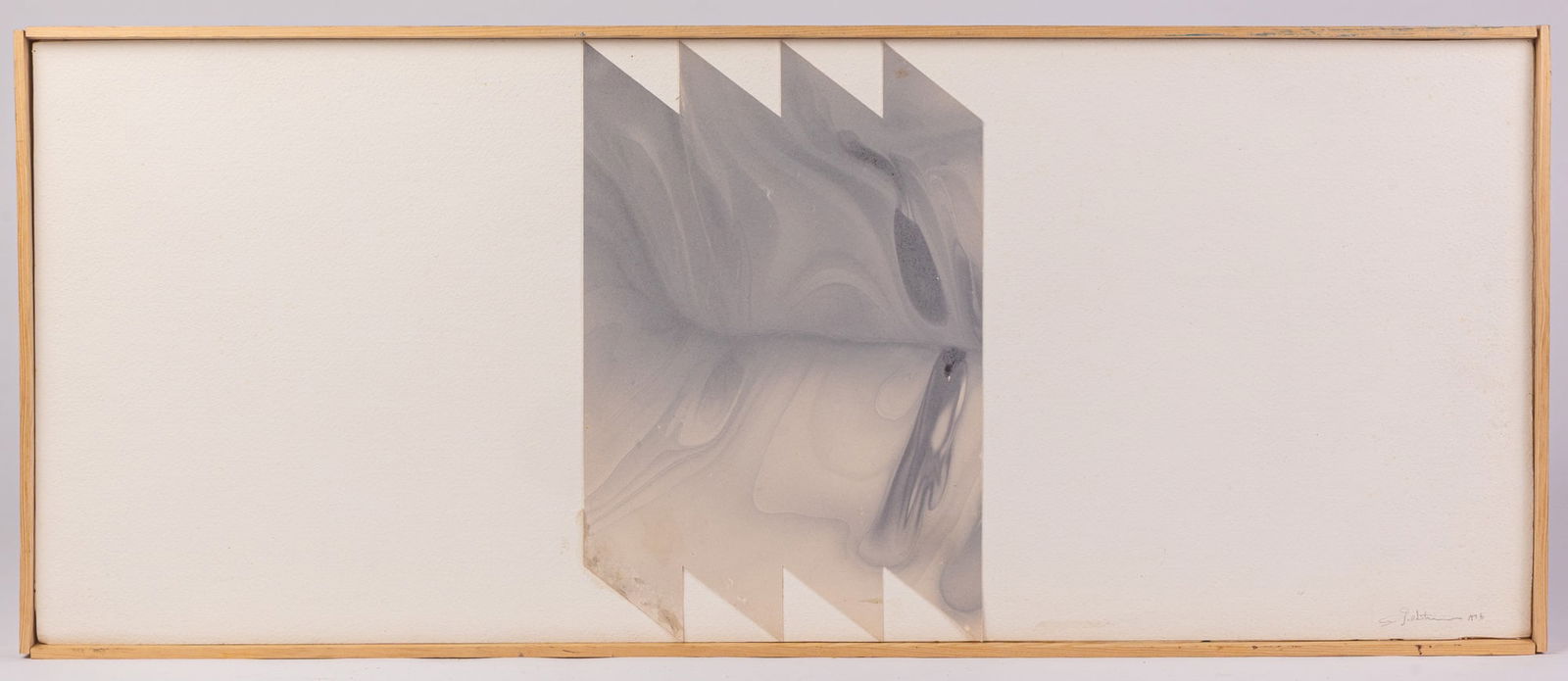 Alan Goldstein | (b. 1938) "Blue Louvre" Mixed Media: From his website, Goldstein (American, b. 1938) writes about his art, "I am inspired by nature and its underlying processes where I find meaning and connectedness to the world through observation and