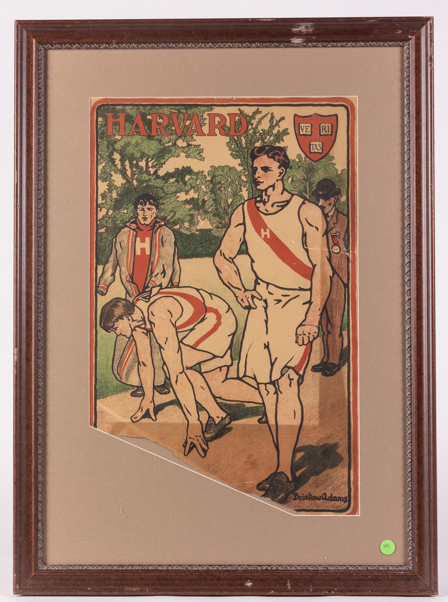 Bristow Adams (1875-1956) | Poster for Harvard Track Team, Printed by Andrew B. Graham: A journalist, professor at Cornell, forester, and American illustrator, Bristow Adams was a man of many talents, one of which was creating skillfully rendered posters for Ivy League universities and