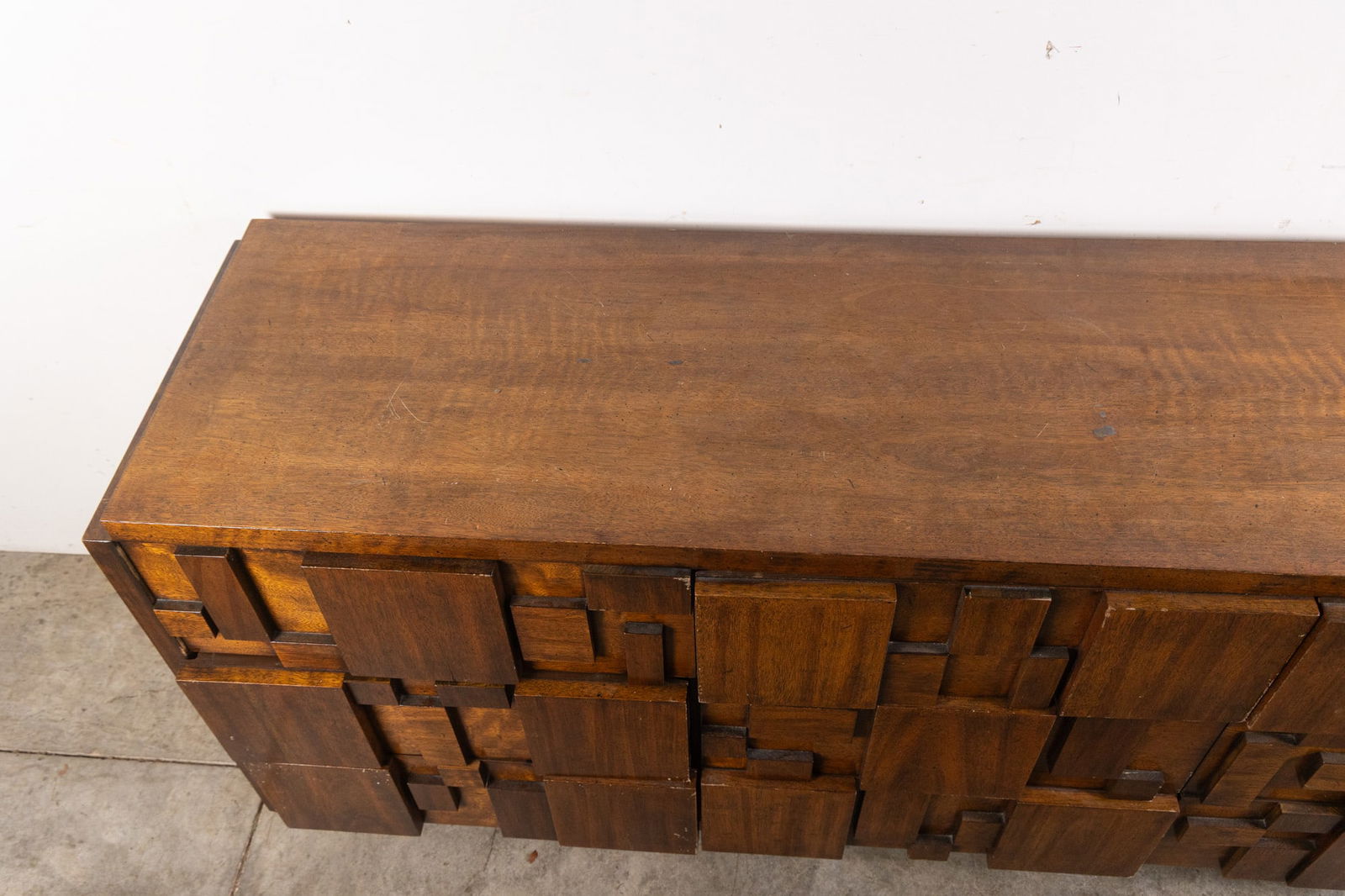 Lane | "Staccato" Brutalist Low Chest w/ Mirror - 11