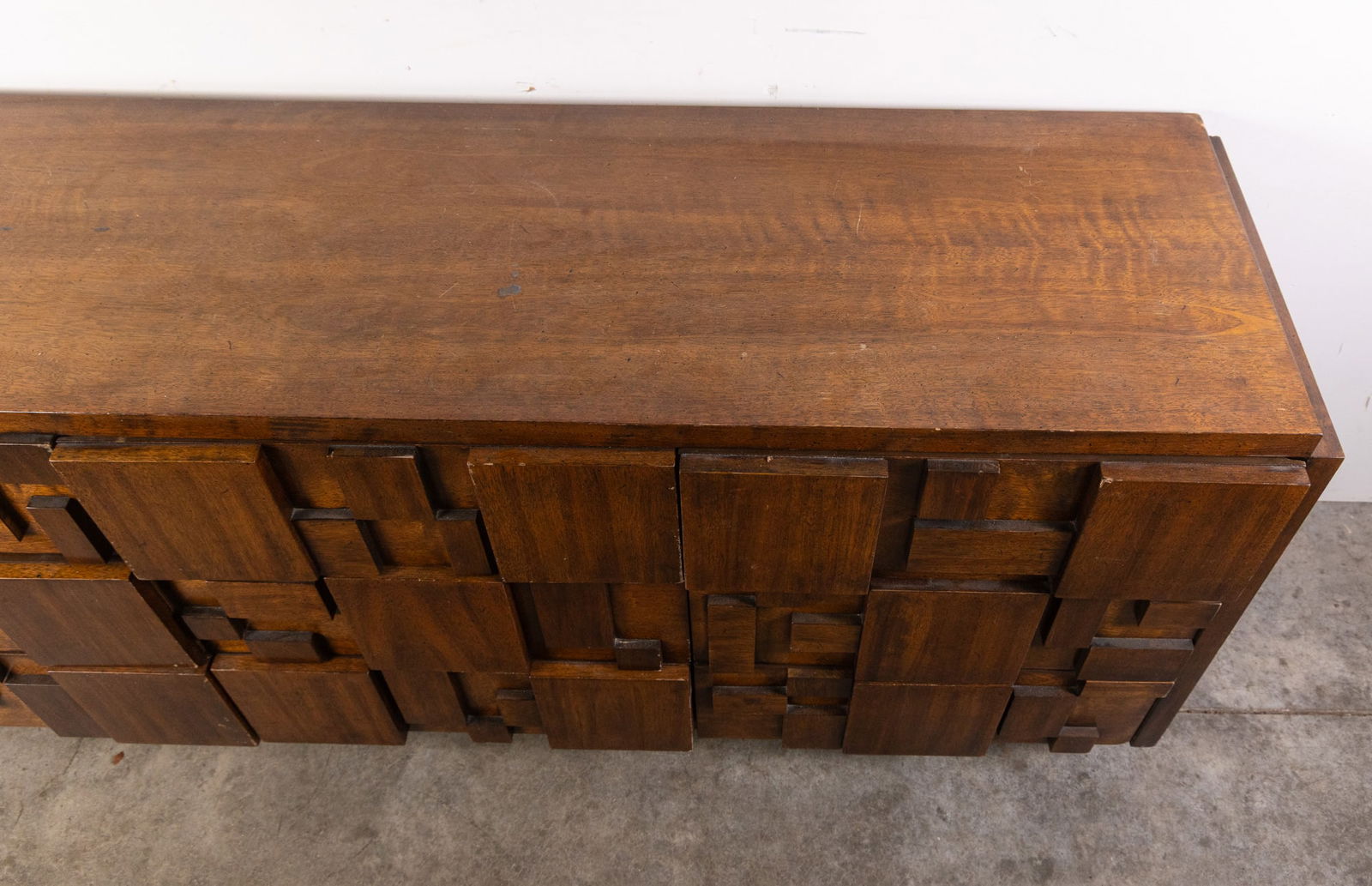 Lane | "Staccato" Brutalist Low Chest w/ Mirror - 12