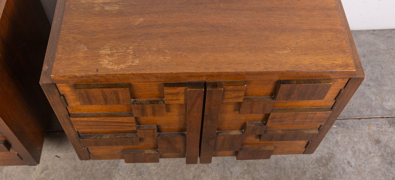 Lane | Pair of "Staccato" Brutalist Nightstands - 3