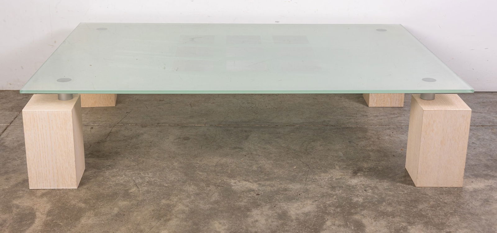 Ligne Roset | Modern "Squadra" Glass Top Coffee Table (1 of 7)