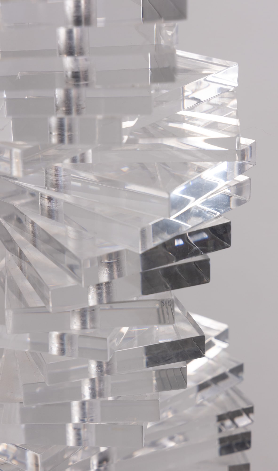 Karl Springer Attr. | Modern Stacked Lucite Helix Floor Lamp - 8