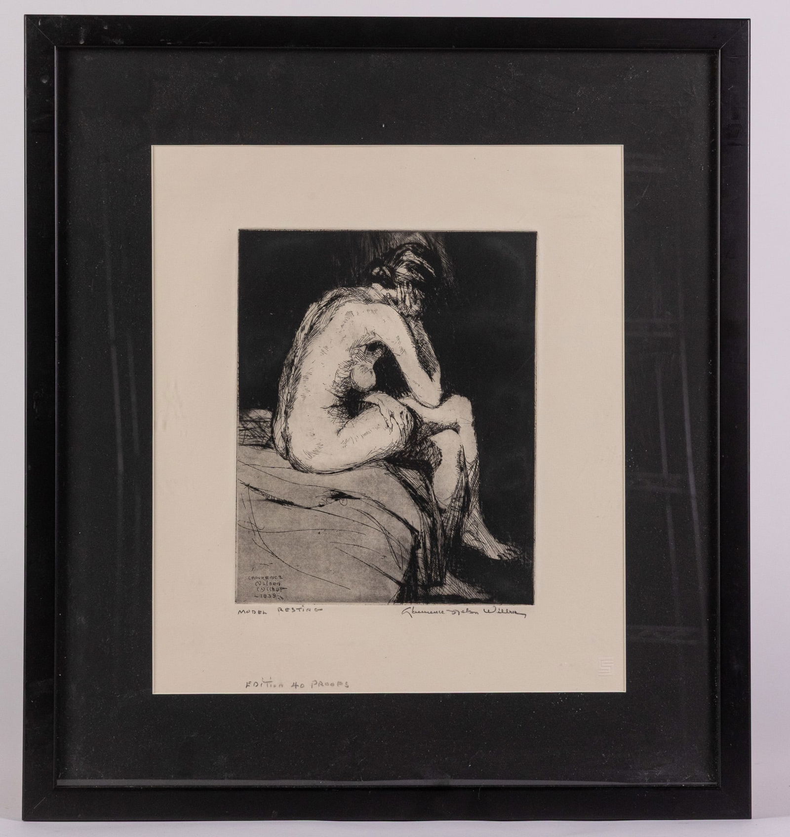 Lawrence Nelson Wilbur (1897-1988) | "Model Resting" Signed Etching - 2
