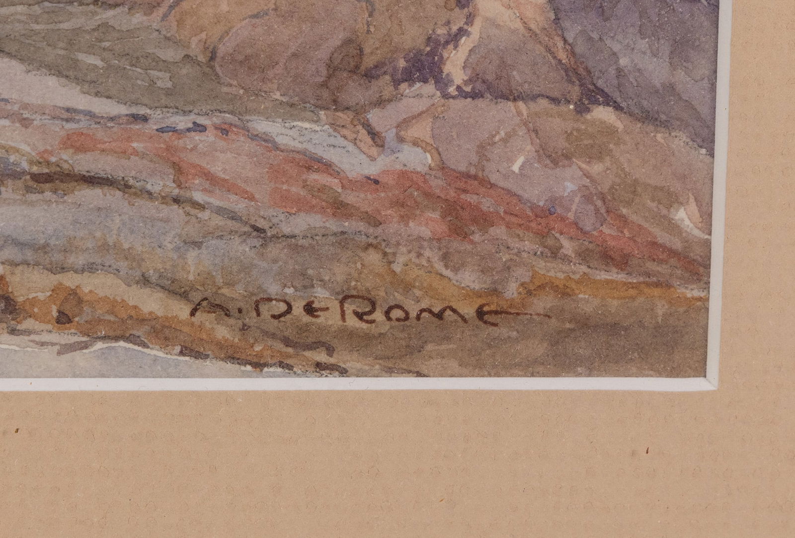 Albert DeRome (1885-1984) | "Tonopah, Nevada, 1920" Original Watercolor - 3