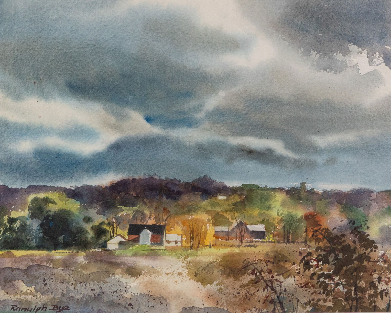 Ranulph Bye (1916-2003) | "Arrival of Autumn" Original Watercolor: Originally from Princeton, New Jersey, Ranulph Bye was an American artist known for his watercolor landscapes. He received national recognition and his work was exhibited in the National Academy of