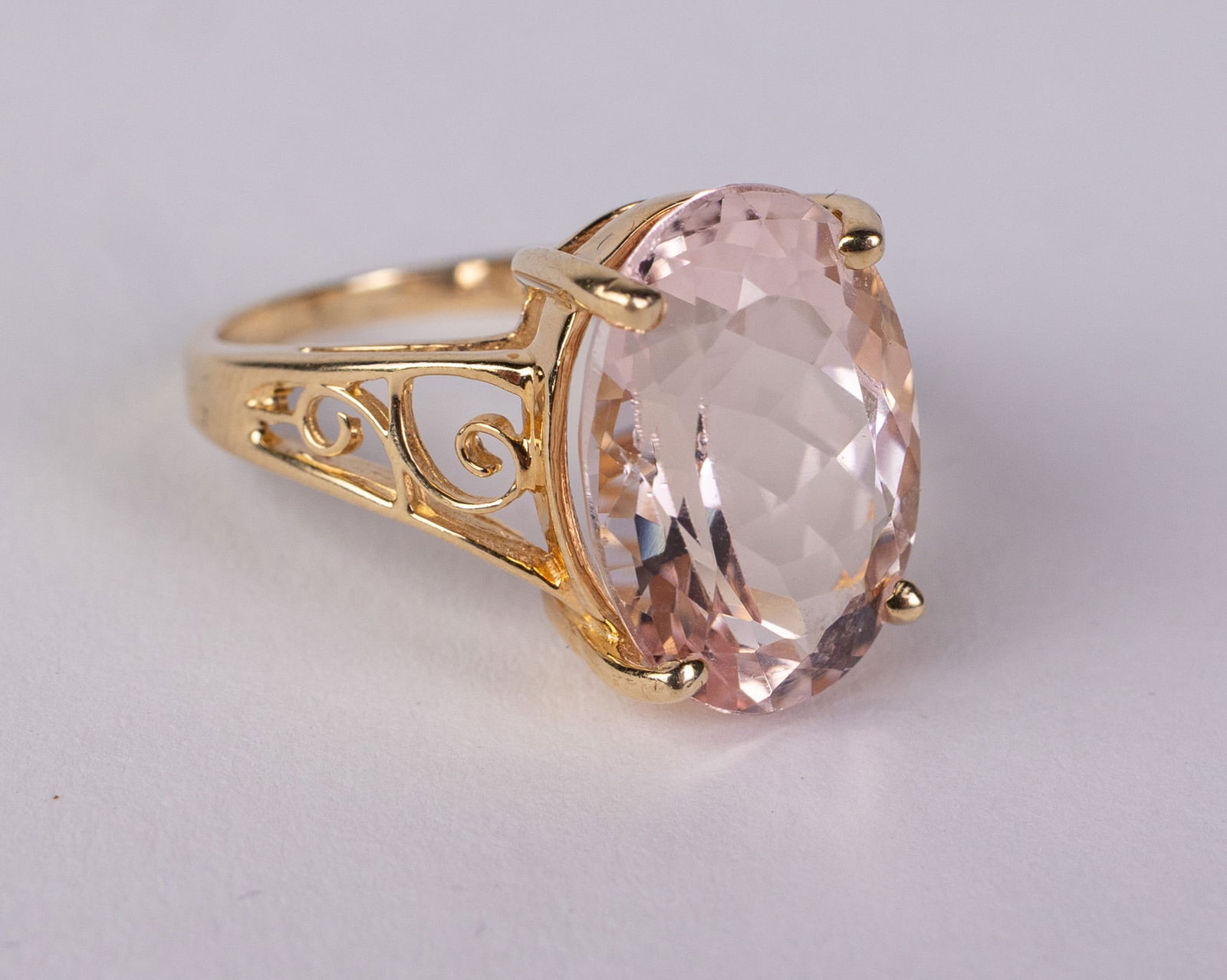 14KY Gold Morganite Ring: Marked "C 14K", size 6, total weight 3.72 grams.LiteratureBrooks Auction – Online Auction Terms & Conditions Contact: (856) 694-2960 | info@brooks.auction READ BEFORE YOU BID: We want you to
