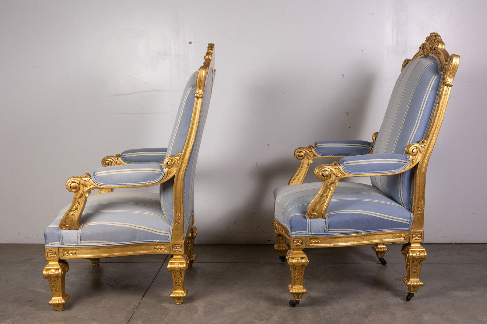 Louis XVI Style Gold Gilt Frame Chairs - 12