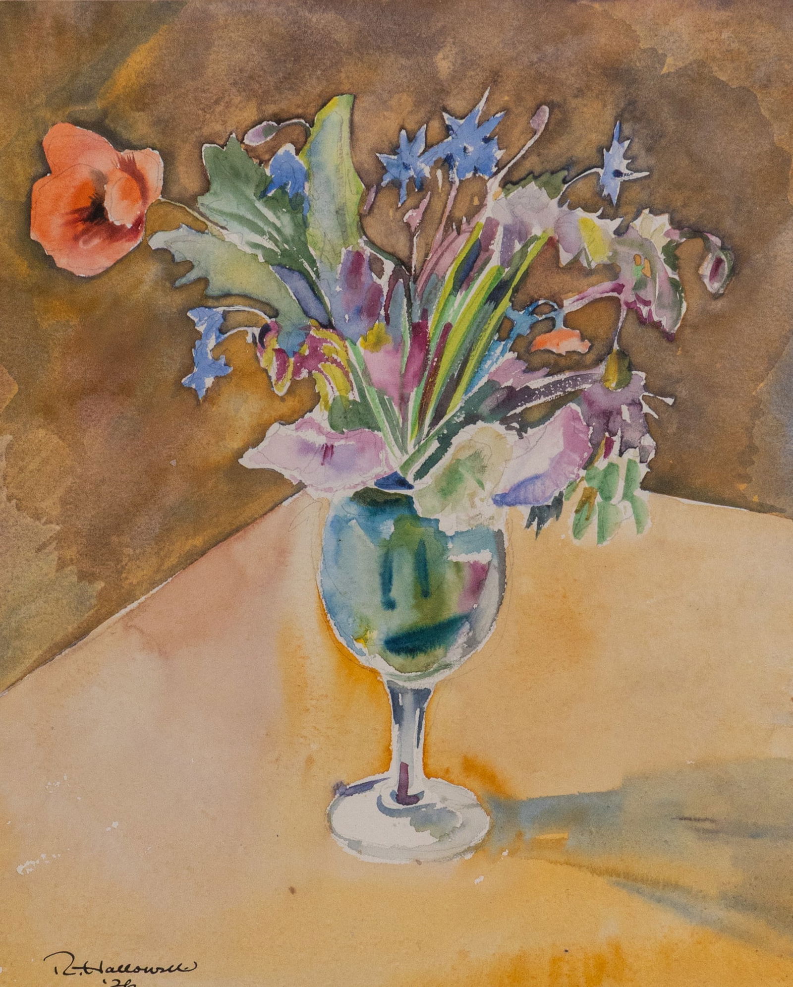 Robert Hallowell (1886-1939) | "Wild Flowers" Original Watercolor (1 of 4)