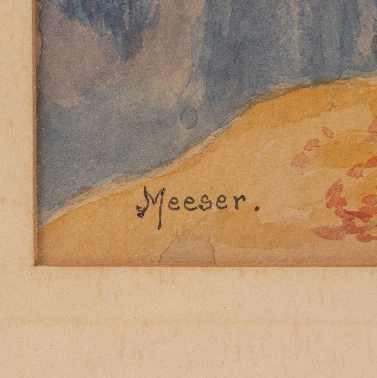 Lillian Burk Meeser (1864-1942) | Still Life with Roses and a Figurine, Original Watercolor - 3