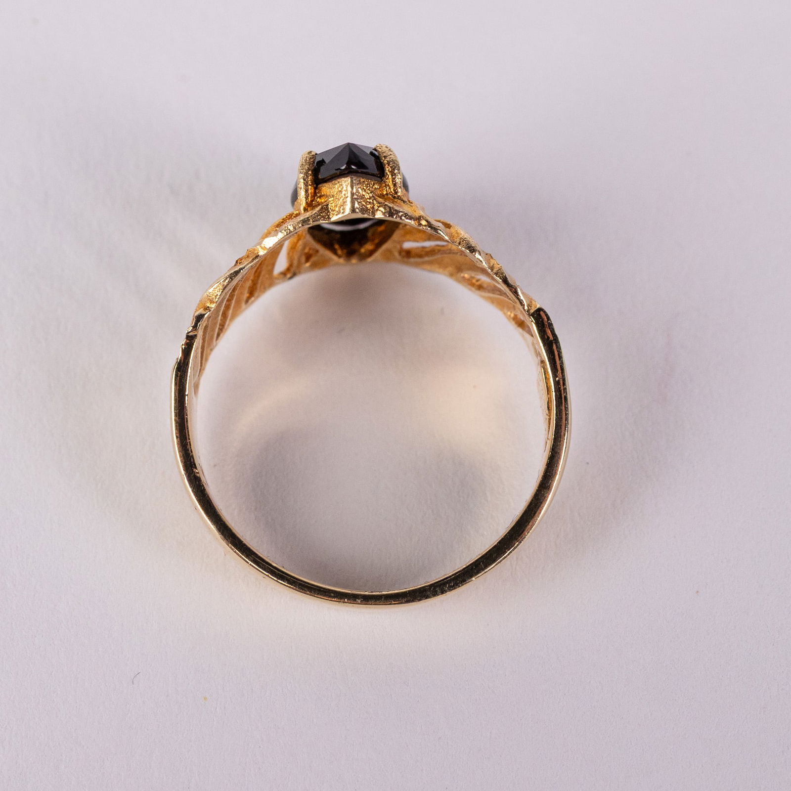 14KY Gold Onyx Ring - 5