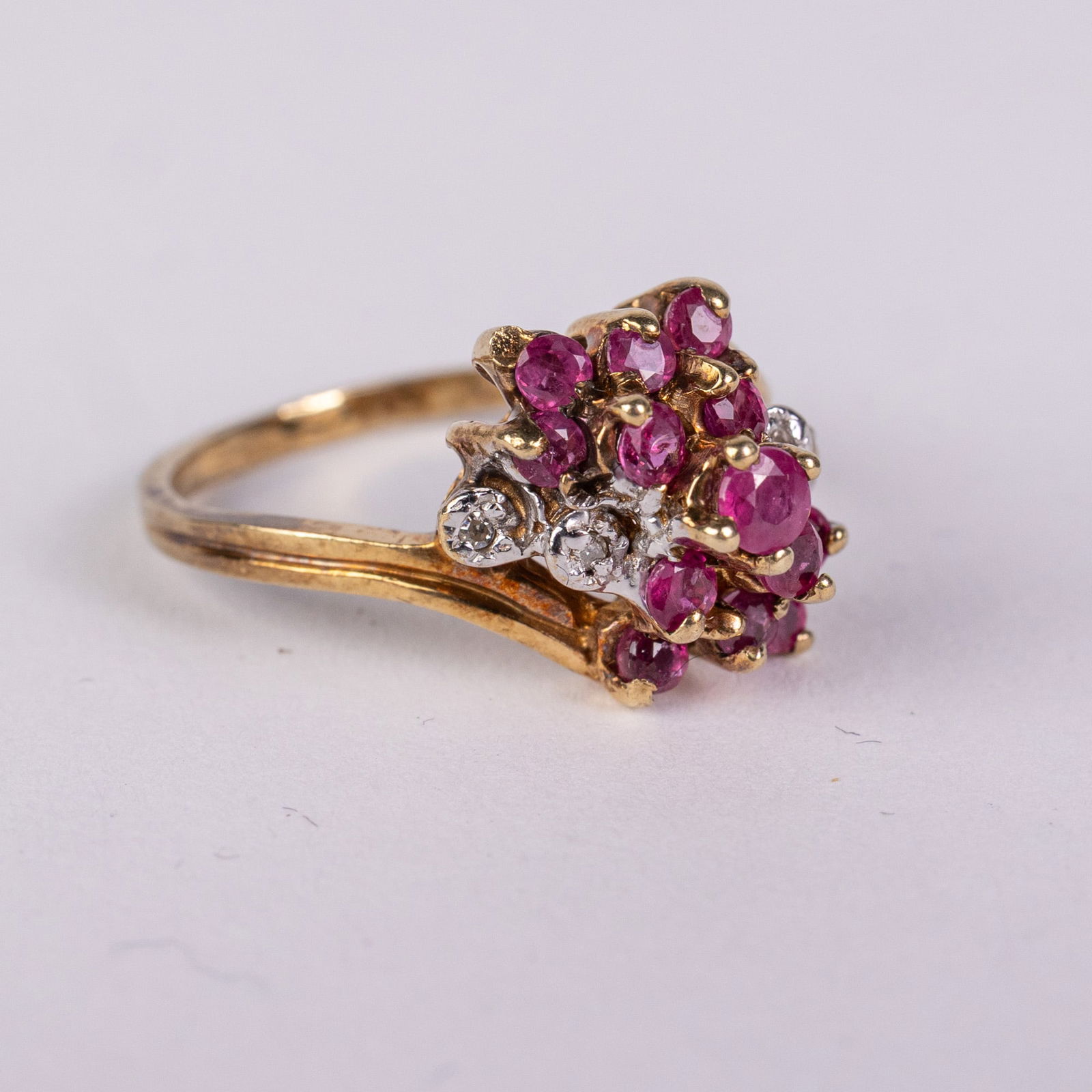 14KY Gold Ruby & Diamond Ring: Marked "14KP", size 7.5, total weight 3.90 grams.LiteratureBrooks Auction – Online Auction Terms & Conditions Contact: (856) 694-2960 | info@brooks.auction READ BEFORE YOU BID: We want you to