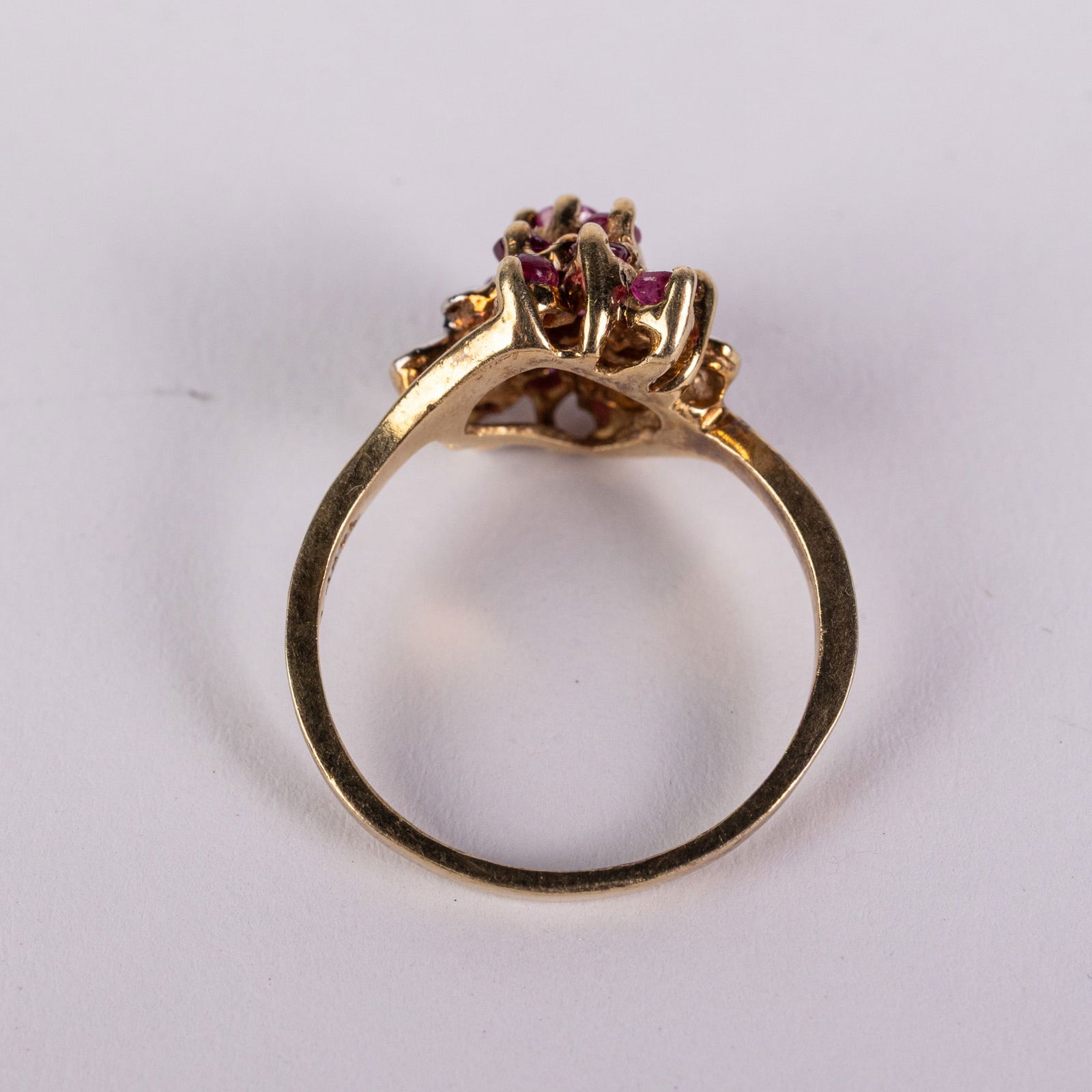14KY Gold Ruby & Diamond Ring - 5
