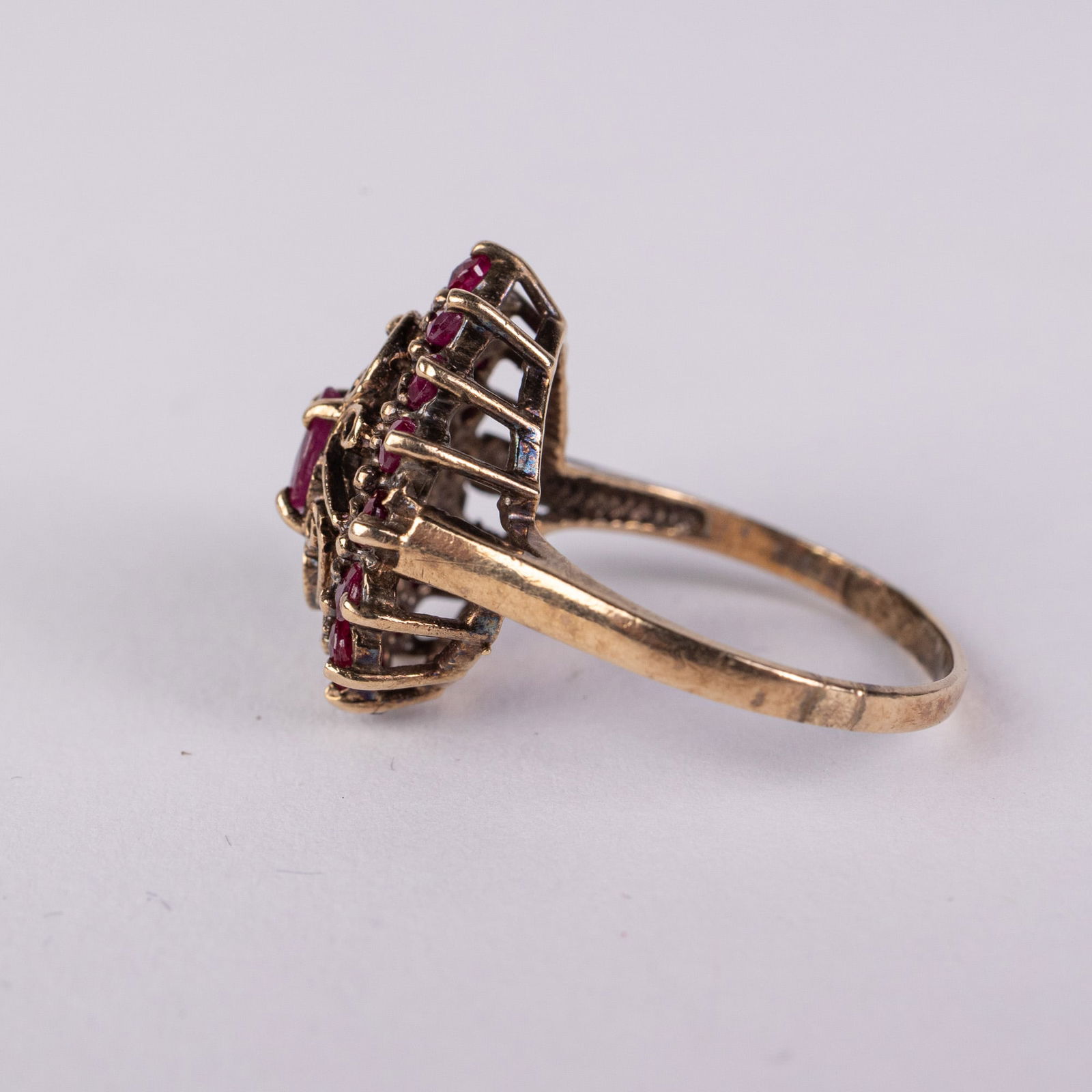 10KY Gold Ruby Ring - 4