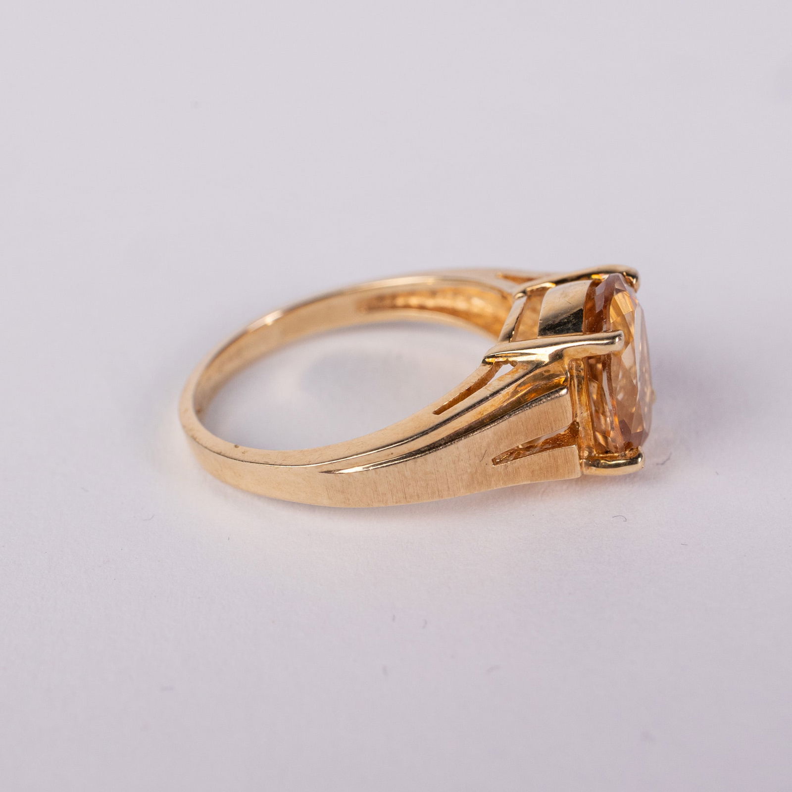 10KY Gold Golden Topaz Ring - 4