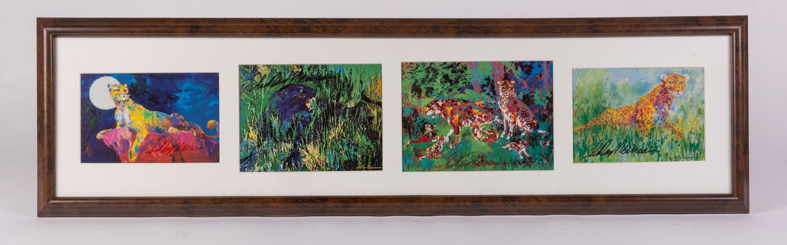 LeRoy Neiman (1921-2012) | Series of Four Wild Cat Prints, Signed by the Artist: Most known for his work illustrating athletes and musicians such as Muhammad Ali and Frank Sinatra in vivid impressionistic color, as well as being the official artist for 5 different olympic games, L