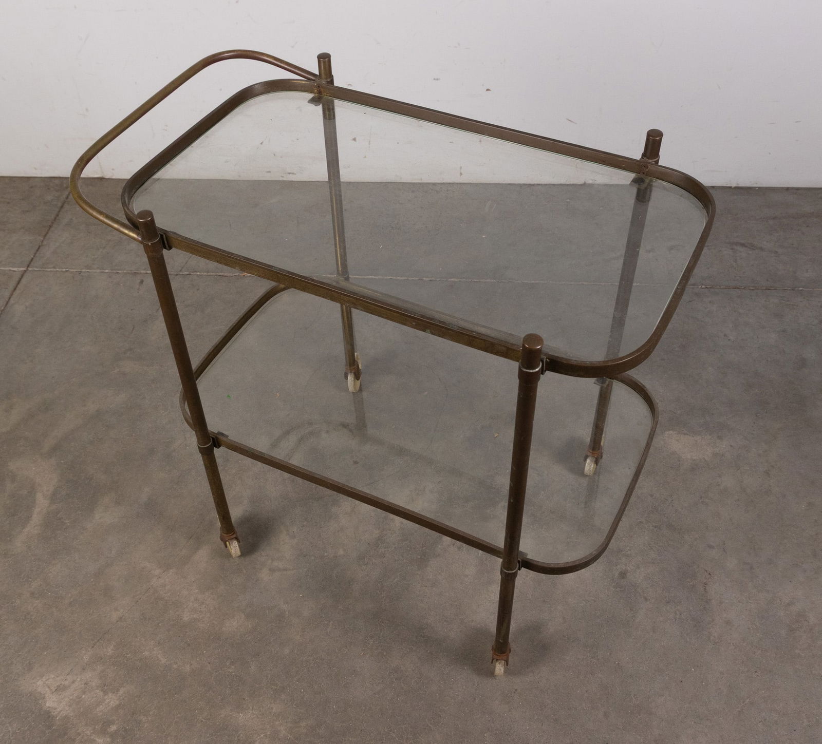 Modern Brass & Glass Bar Trolley - 2