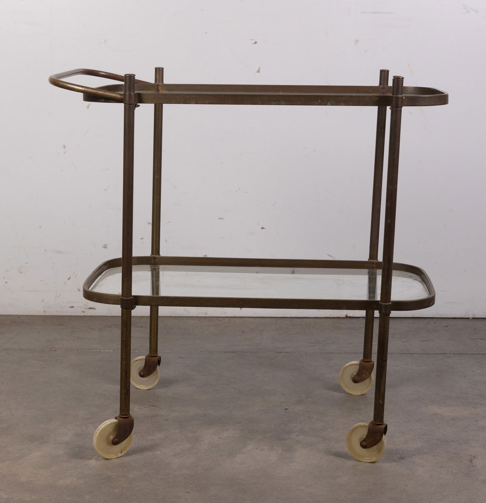 Modern Brass & Glass Bar Trolley - 3