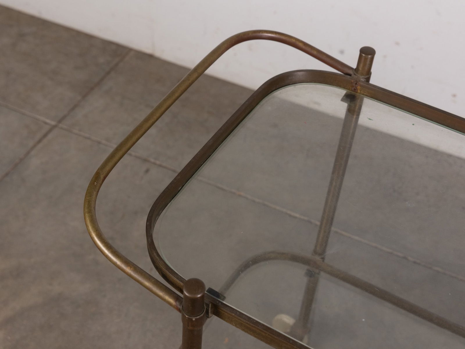 Modern Brass & Glass Bar Trolley - 5