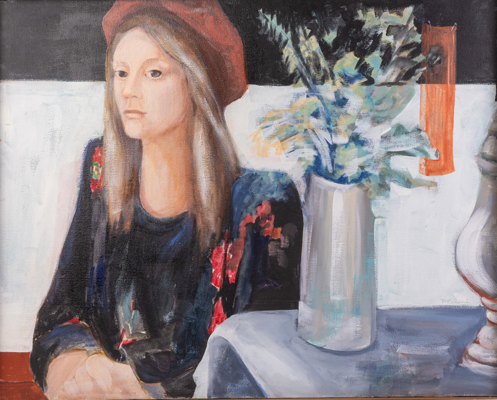 Merle's Daughter, Vintage Original Oil on Canvas - 2