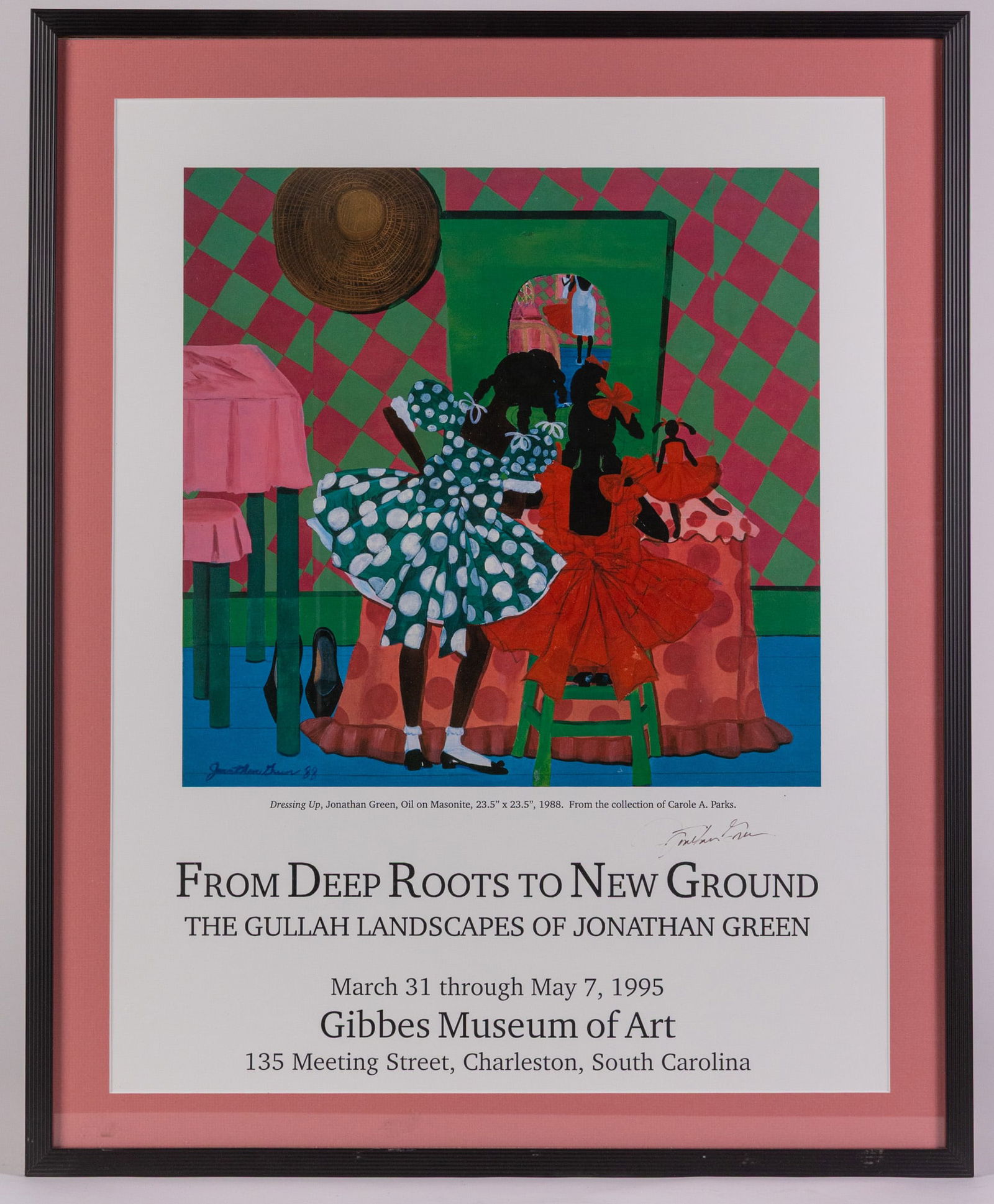 Jonathan Green (b. 1955) | "From Deep Roots to New Ground" Signed Exhibition Poster: As written on his website, "Jonathan Green is an internationally acclaimed and awarded professional artist who graduated from The School of the Art Institute of Chicago in 1982. His forty-year track