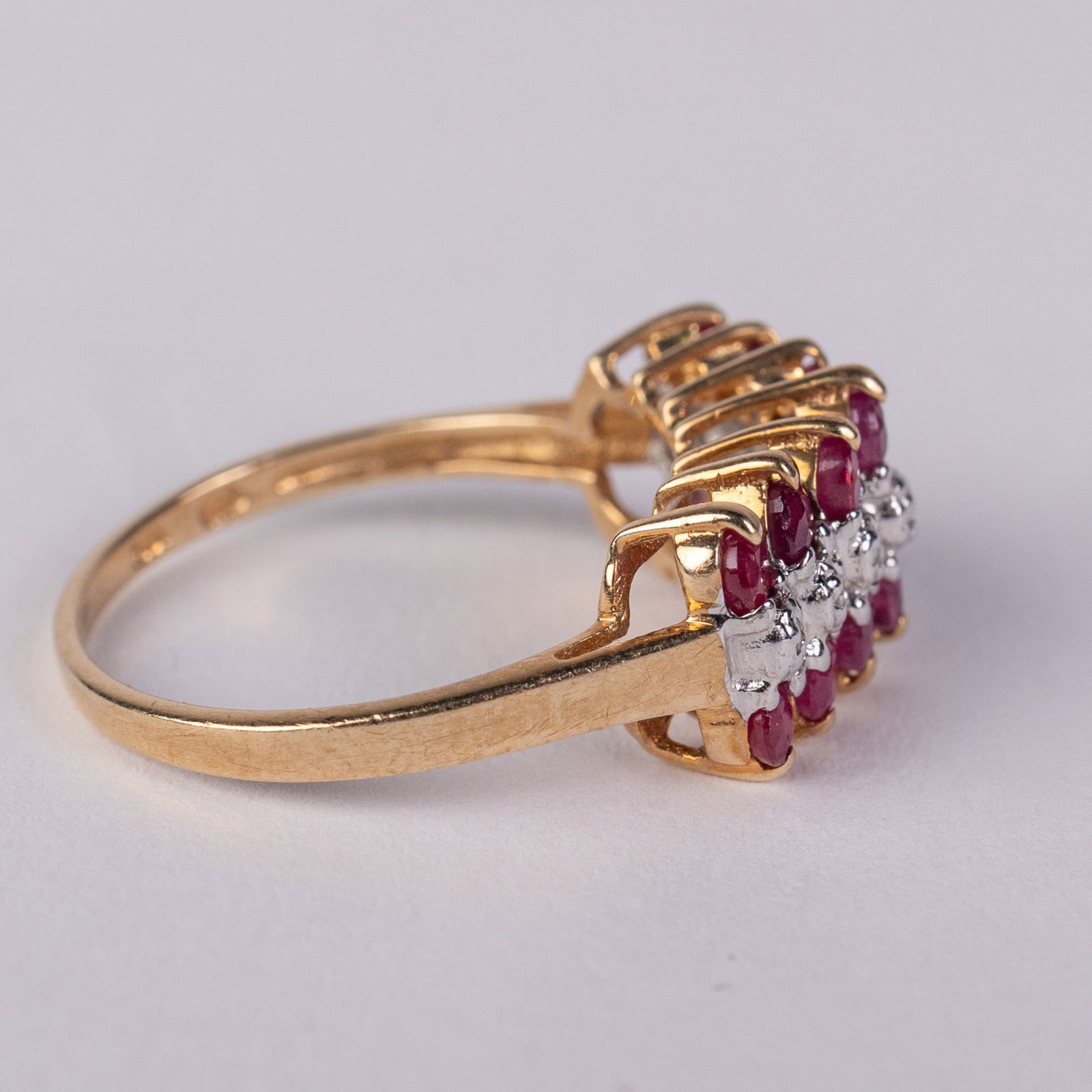 10KY Gold Ruby & Diamond Ring - 5