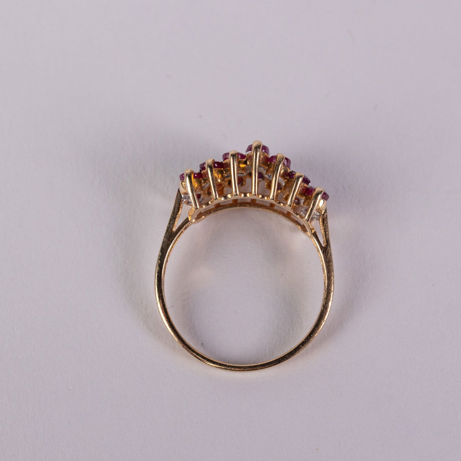 10KY Gold Ruby & Diamond Ring - 7