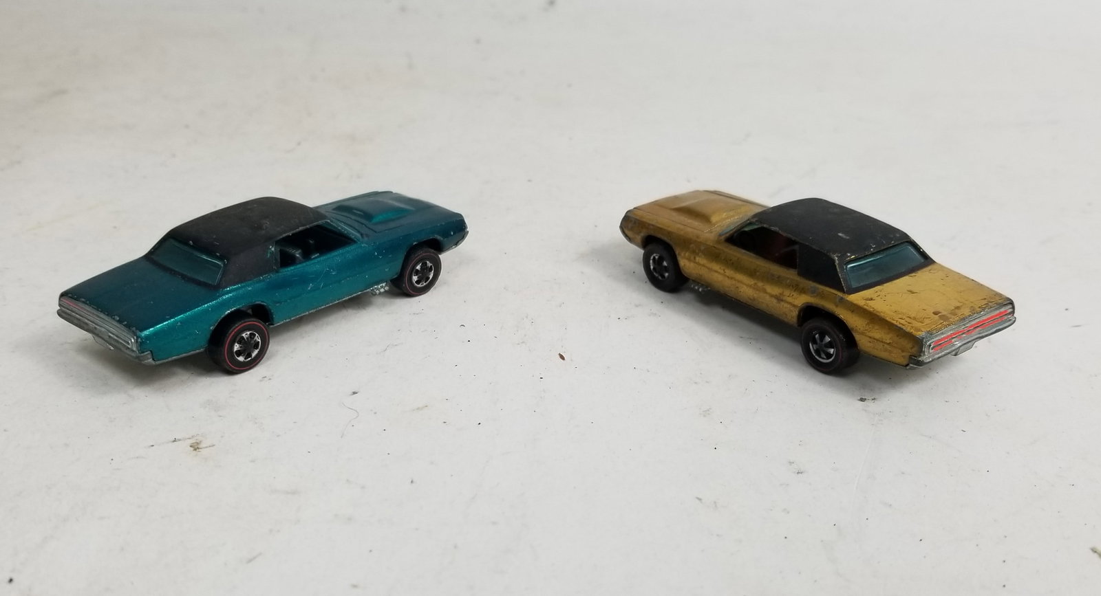 Pair of Hot Wheels Redline Spectraflame Custom T-Bird Cars - 3