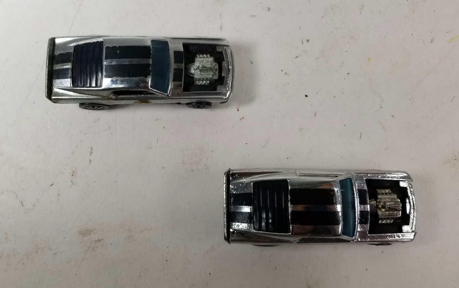 Pair of Hot Wheels Redline Spectraflame Chrome Mustang Boss Hoss Cars - 2