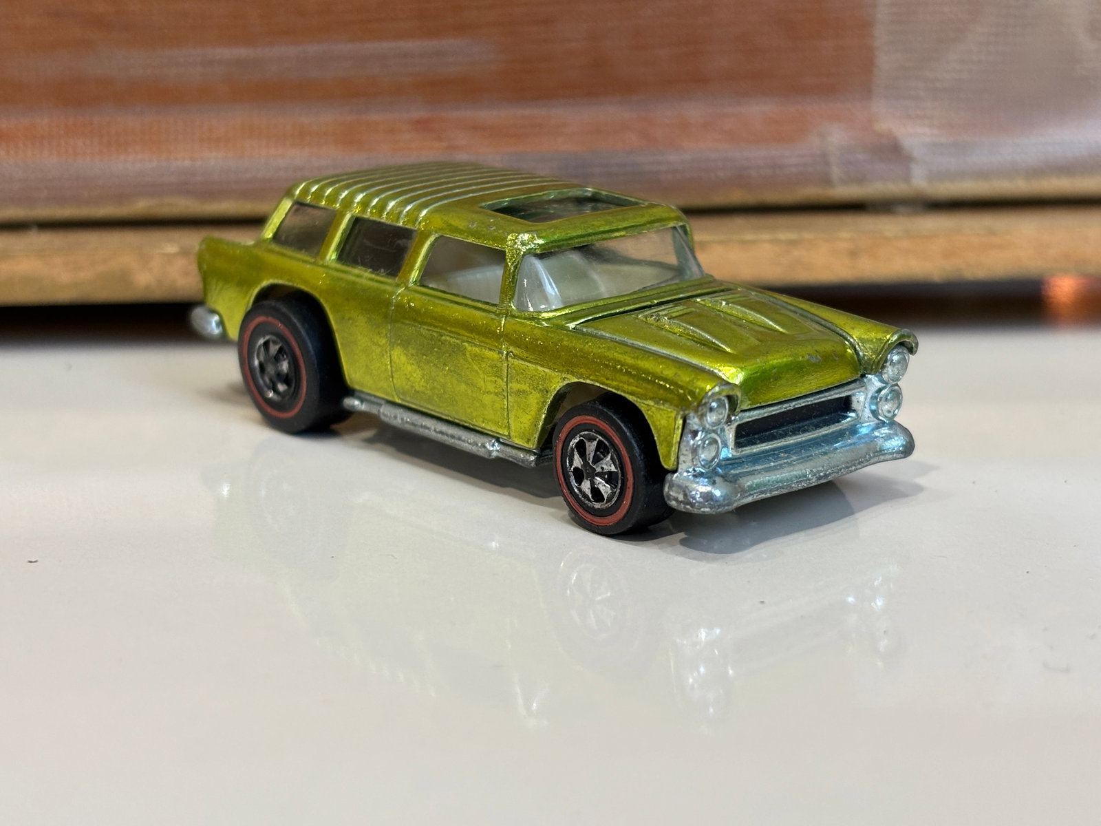 Hot Wheels Redline Classic Nomad in Spectraflame Yellow: Hot Wheels Redline Classic Nomad in Spectraflame Yellow with white interior Literature Brooks Auction – Online Auction Terms & Conditions Contact: (856) 694-2960 | info@brooks.auction READ BEFOR