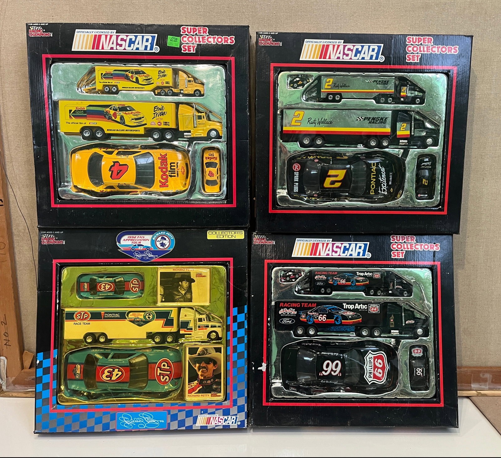 Four Nascar Racing Champions Collectors Sets in Original Boxes: Four Nascar Racing Champions Collectors Sets in Original Boxes featuring Richard Petty, Ernie Irvan, Rusty Wallace and Cale Yarborough.LiteratureBrooks Auction – Online Auction Terms &
