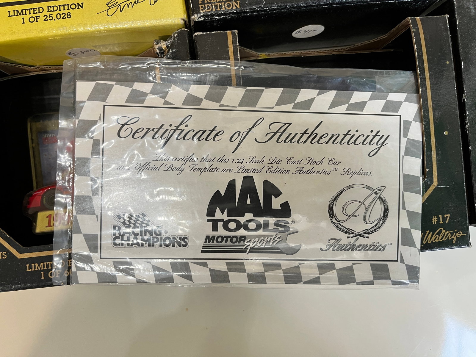 Assortment of Racing Champions Stock Cars with Trading Cards in Original Box - 5