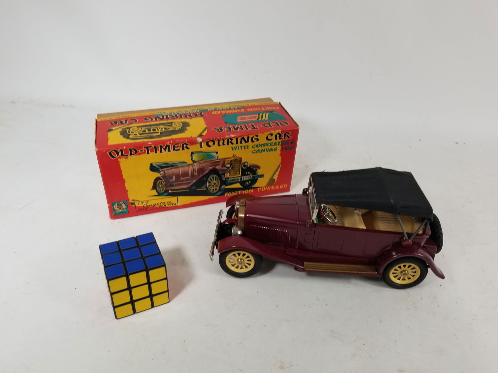 Shioji Cragstan Tin Friction Old-Timer Touring Car in Original Box - 2