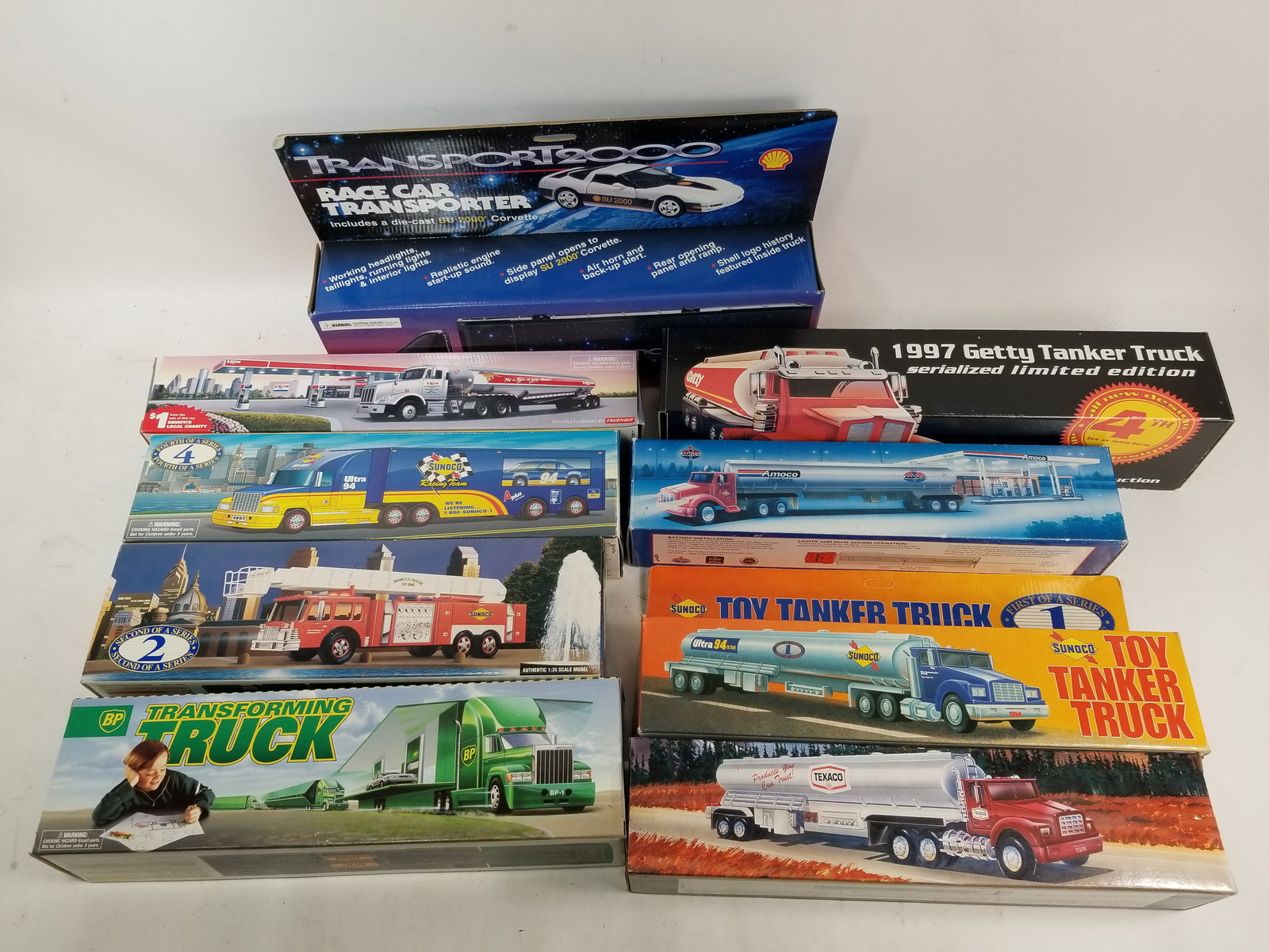 Assortment of Gas and Oil Company Toy Vehicles in Original Boxes: Assortment of Gas and Oil Company Toy Vehicles in Original Boxes Literature Brooks Auction – Online Auction Terms & Conditions Contact: (856) 694-2960 | info@brooks.auction READ BEFORE YOU BID: