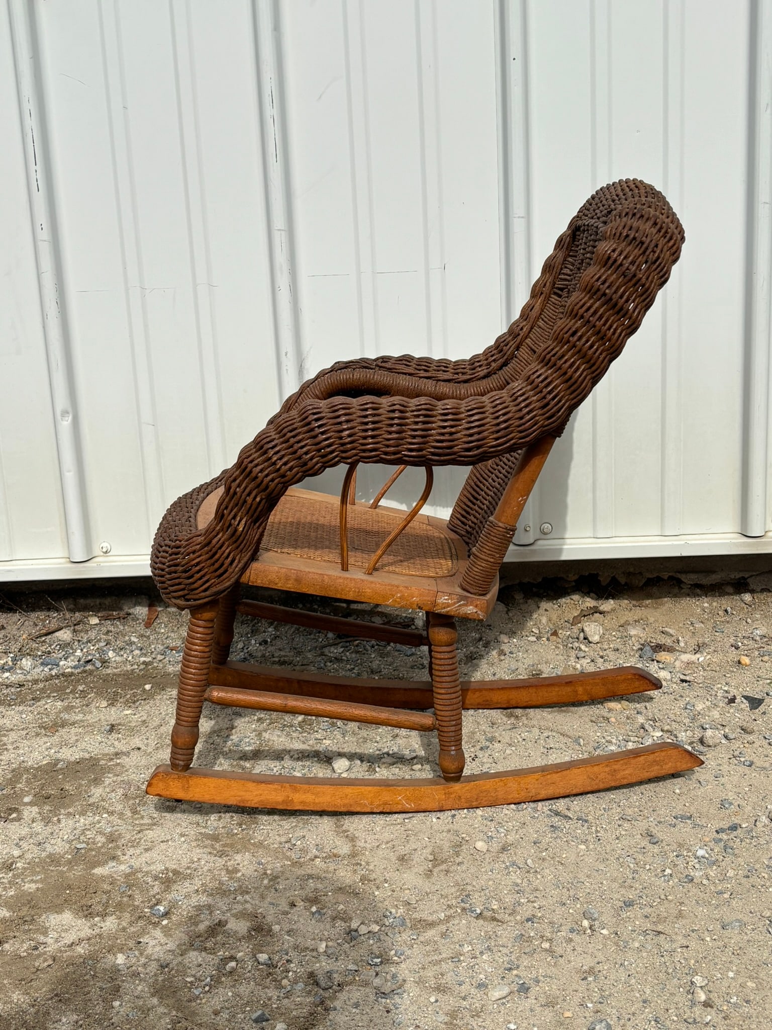 Antique Children's Wicker Rocking Chair - 3