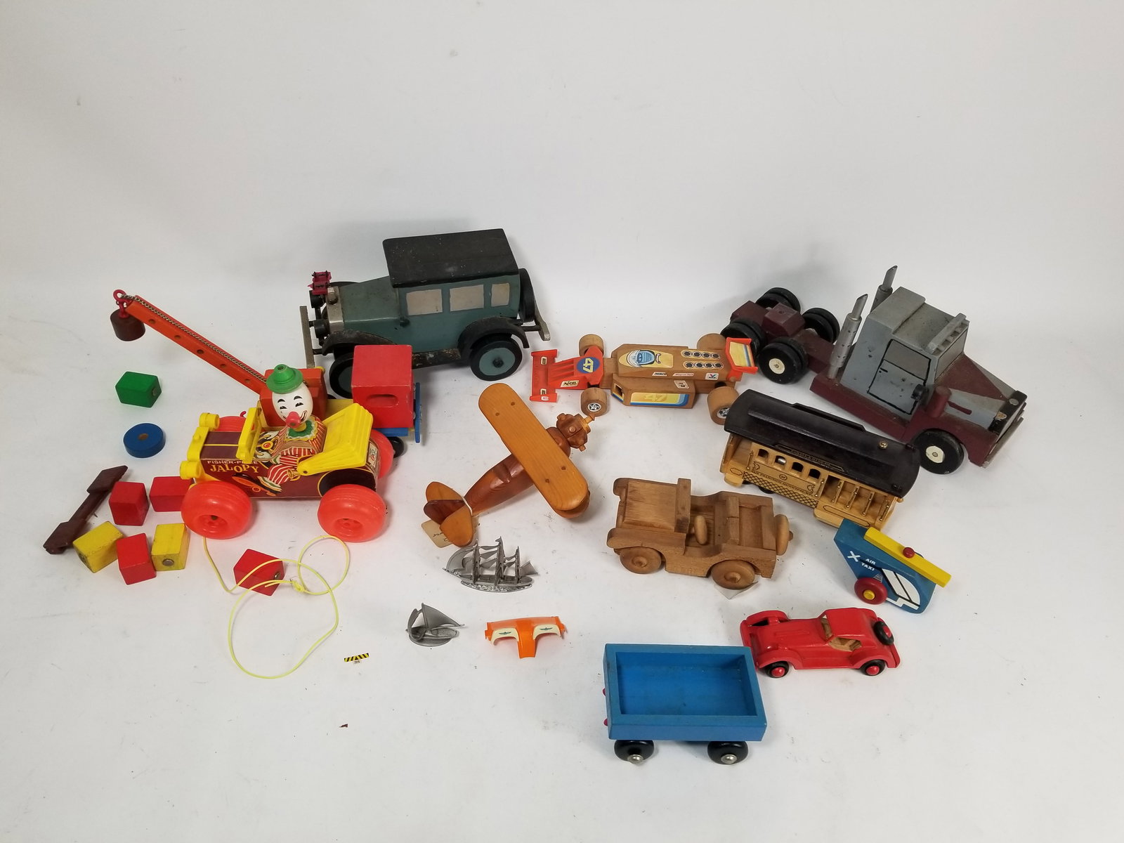 Vintage Wooden Toy Vehicle Assortment - 4