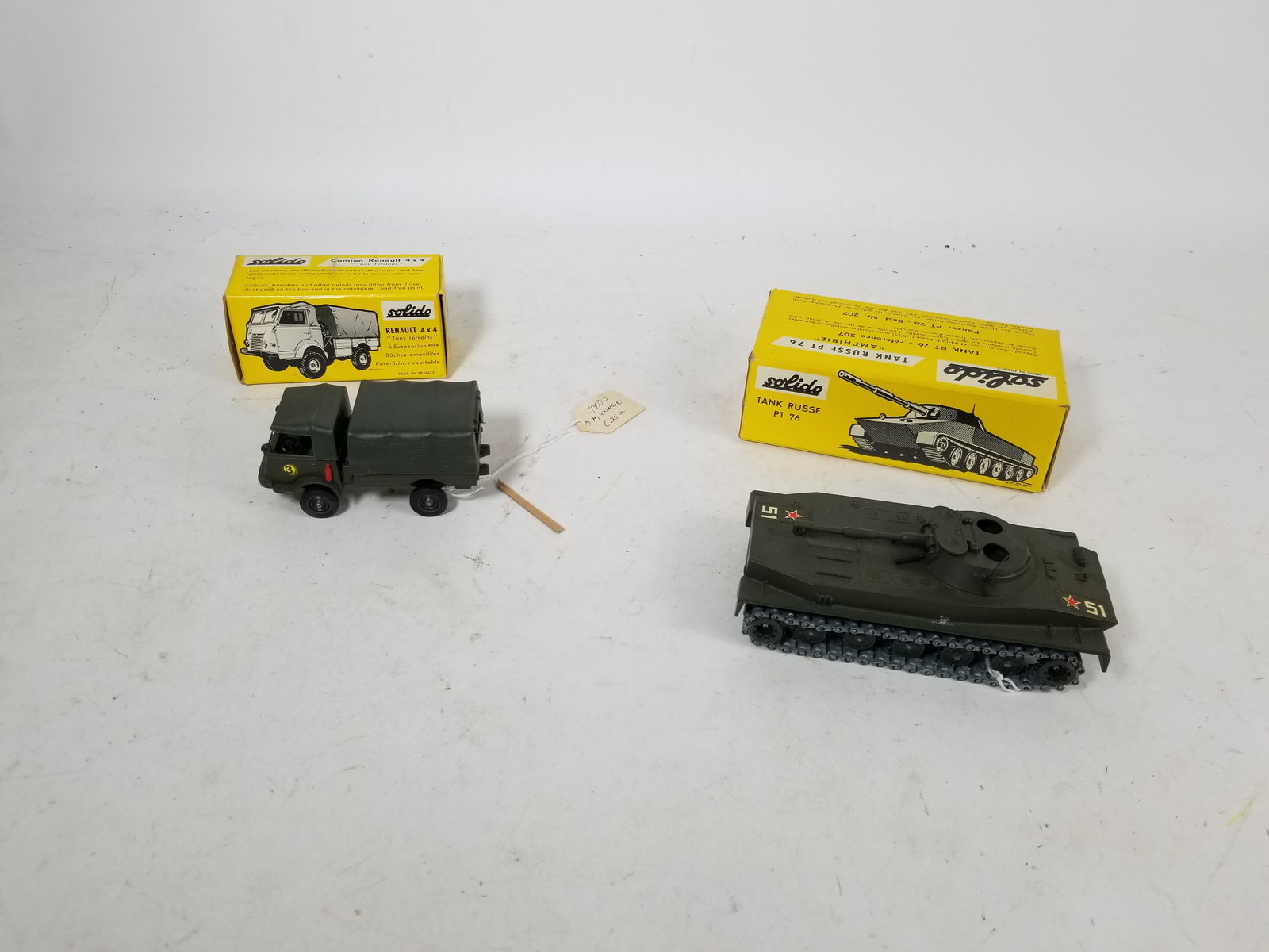 Pair of Solido Model Military Vehicles in Original Boxes: Pair of Solido Model Military Vehicles in Original Boxes Literature Brooks Auction – Online Auction Terms & Conditions Contact: (856) 694-2960 | info@brooks.auction READ BEFORE YOU BID: We want