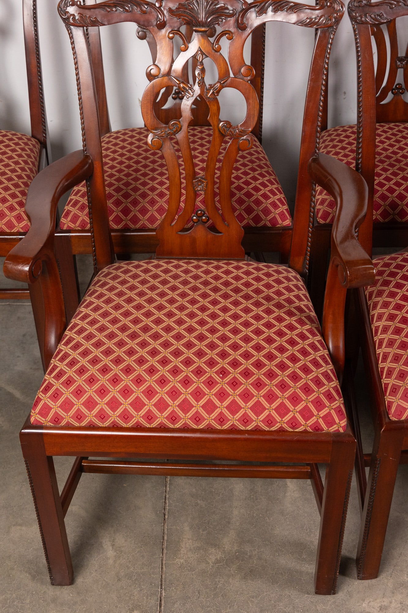 Set of Eight Maitland Smith Chippendale Style Dining Chairs - 3