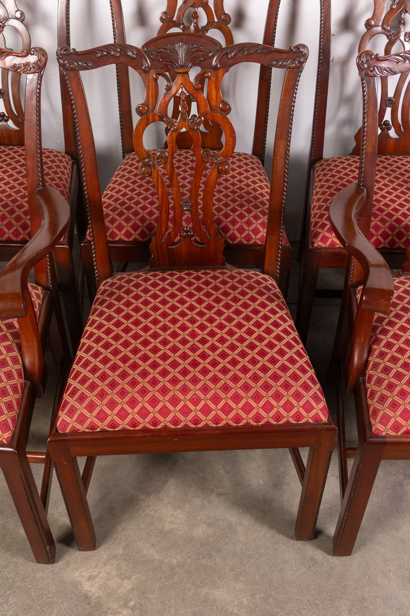 Set of Eight Maitland Smith Chippendale Style Dining Chairs - 4