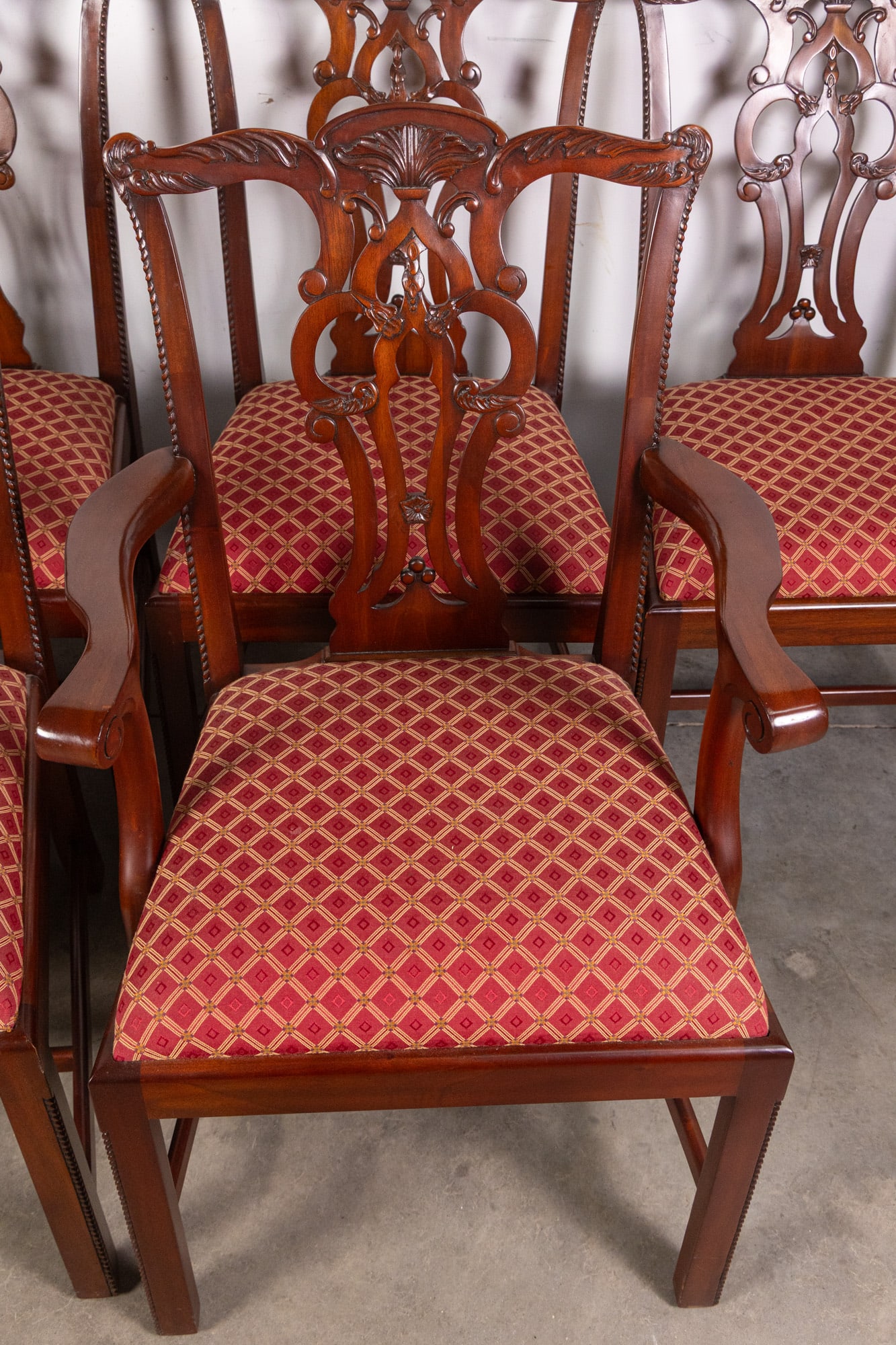 Set of Eight Maitland Smith Chippendale Style Dining Chairs - 5