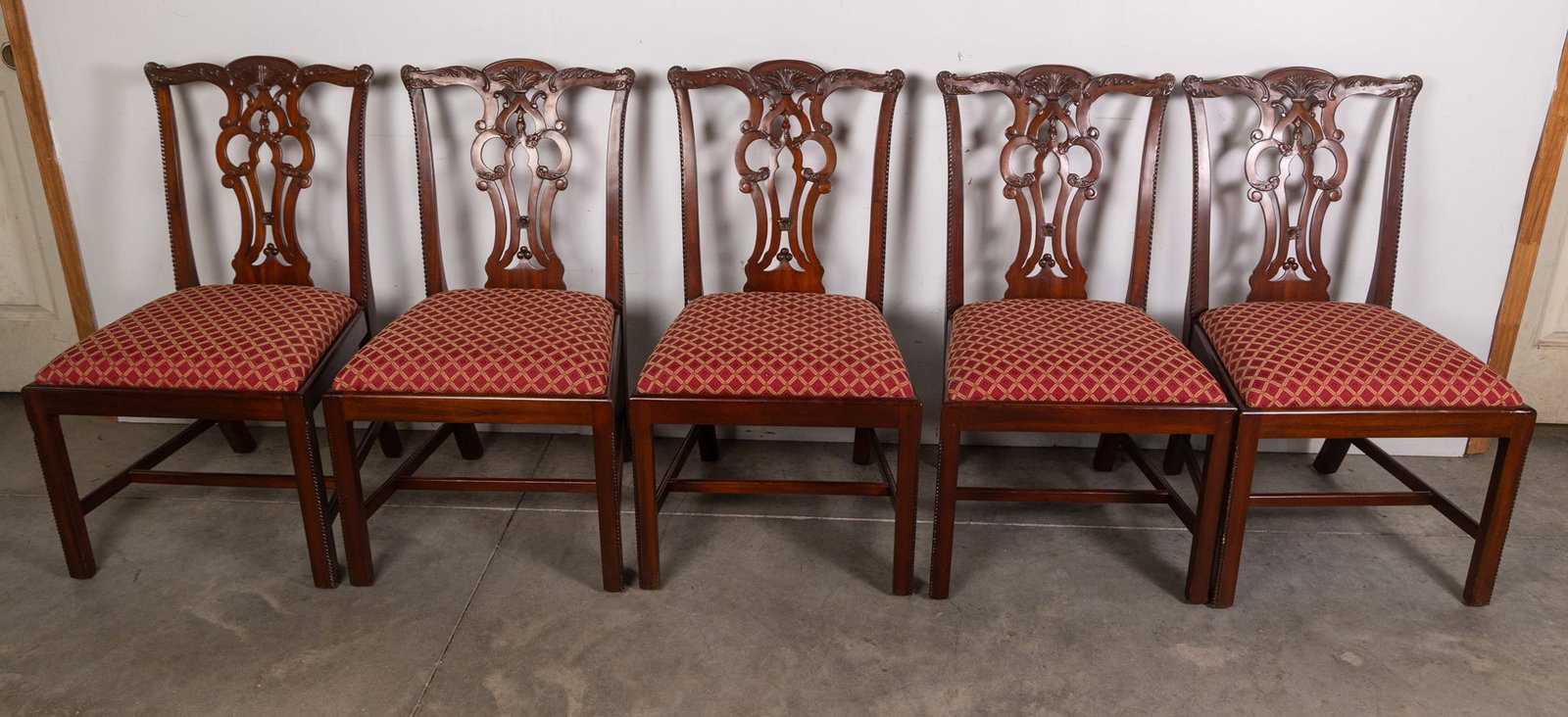Set of Eight Maitland Smith Chippendale Style Dining Chairs - 6