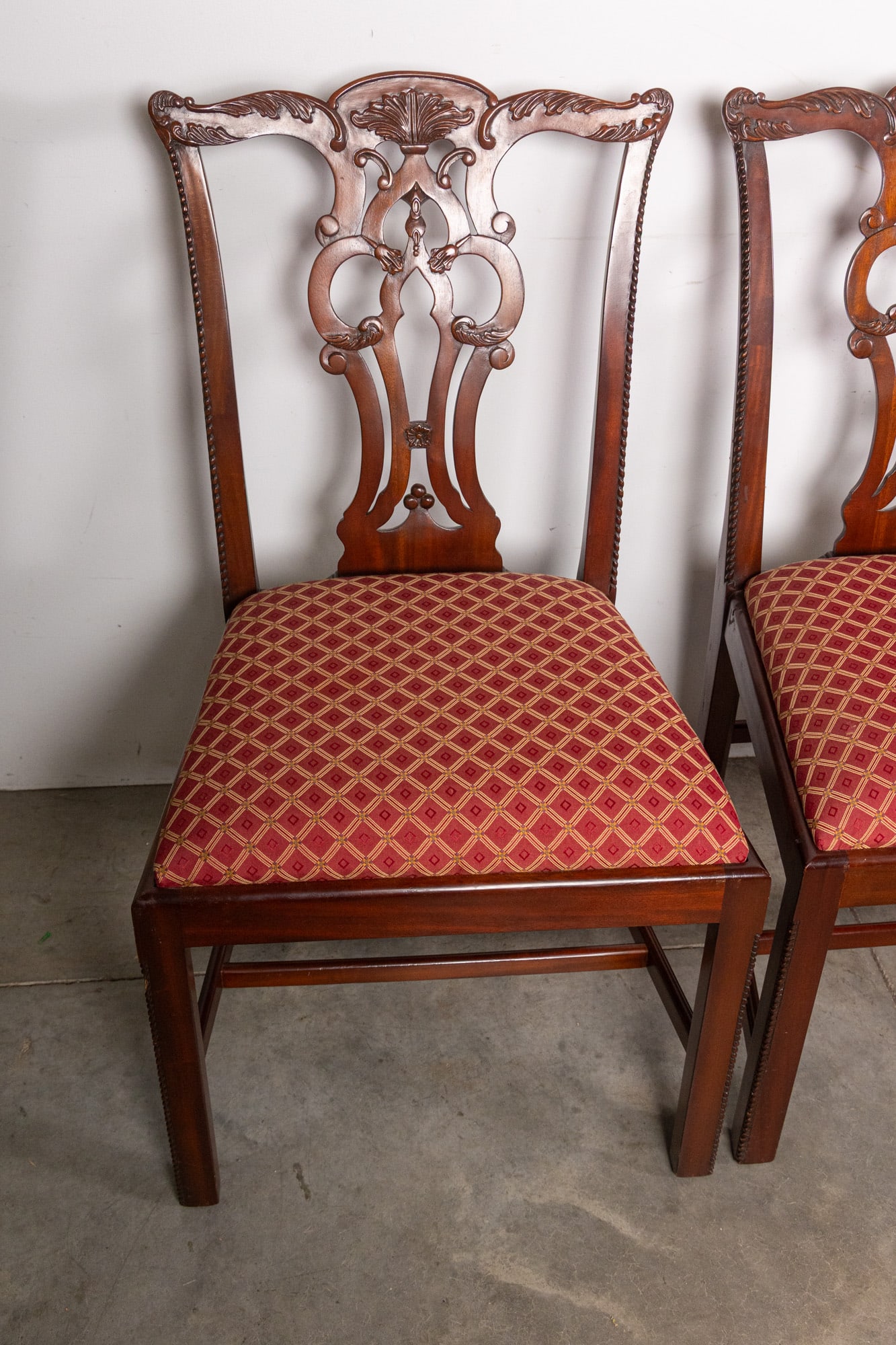 Set of Eight Maitland Smith Chippendale Style Dining Chairs - 7