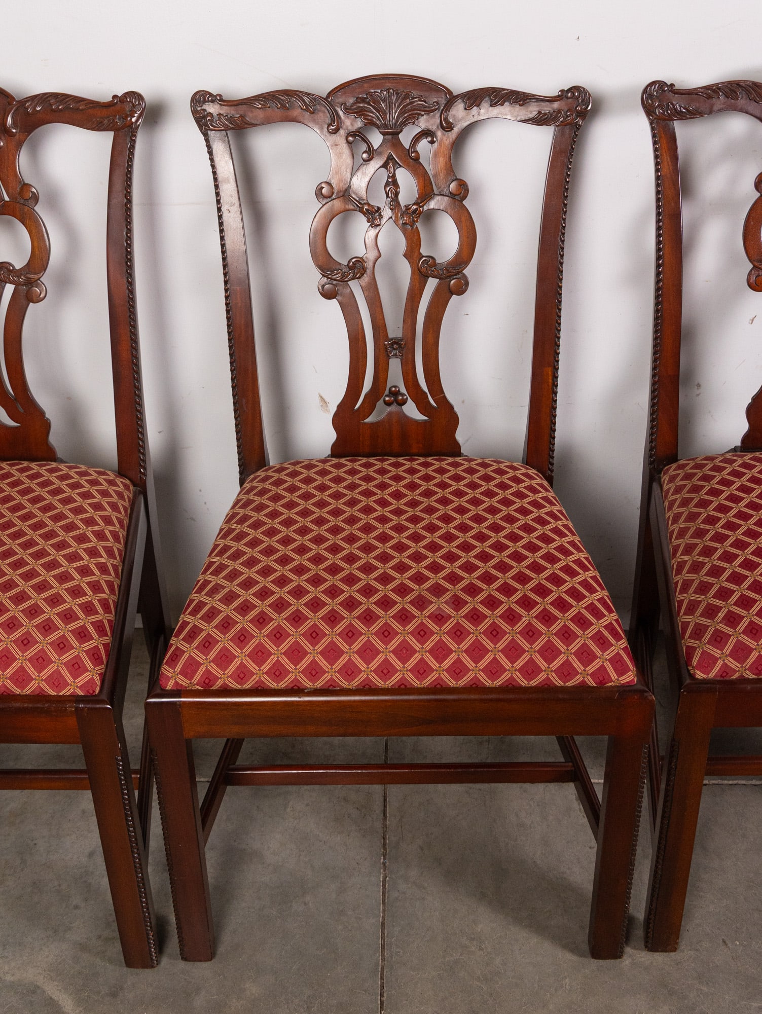 Set of Eight Maitland Smith Chippendale Style Dining Chairs - 8