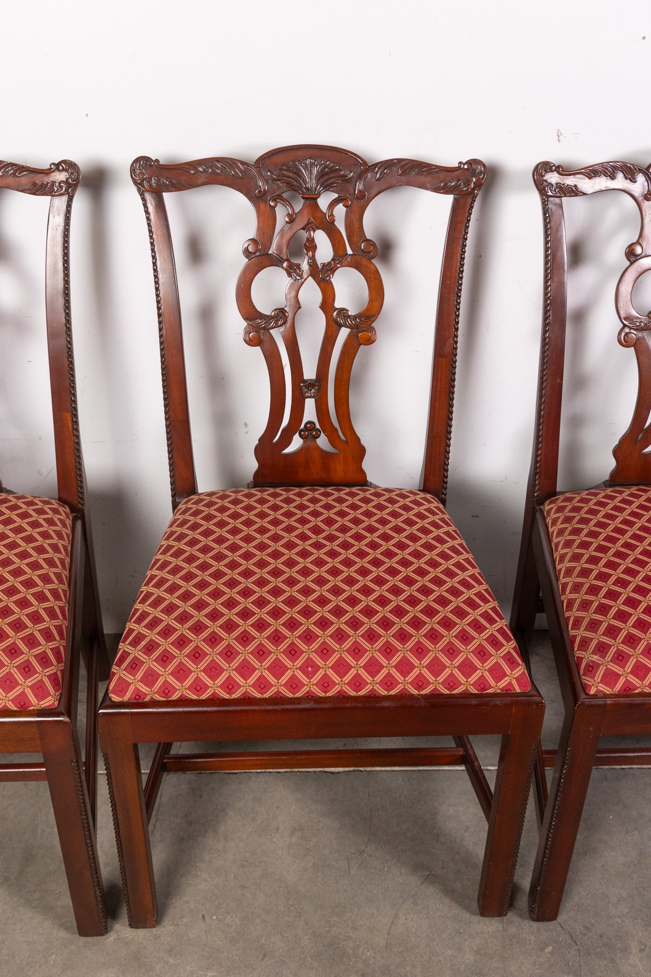 Set of Eight Maitland Smith Chippendale Style Dining Chairs - 9