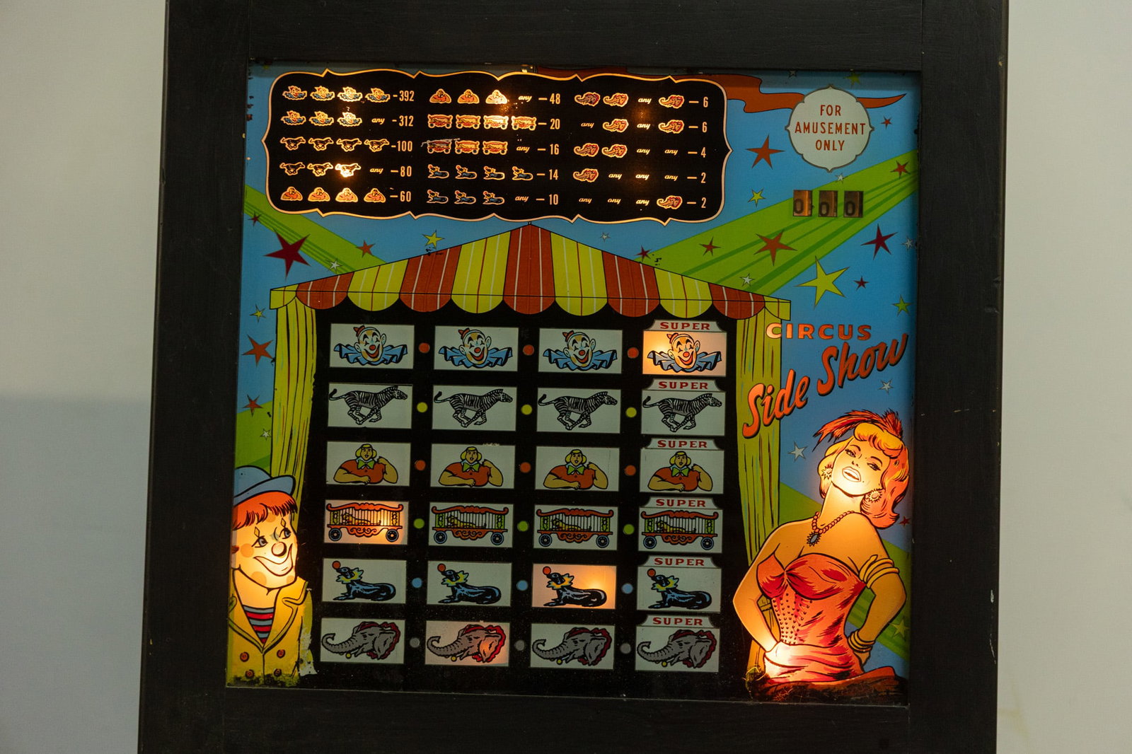 1950's Circus Sideshow Bingo Machine Arcade Game - 3