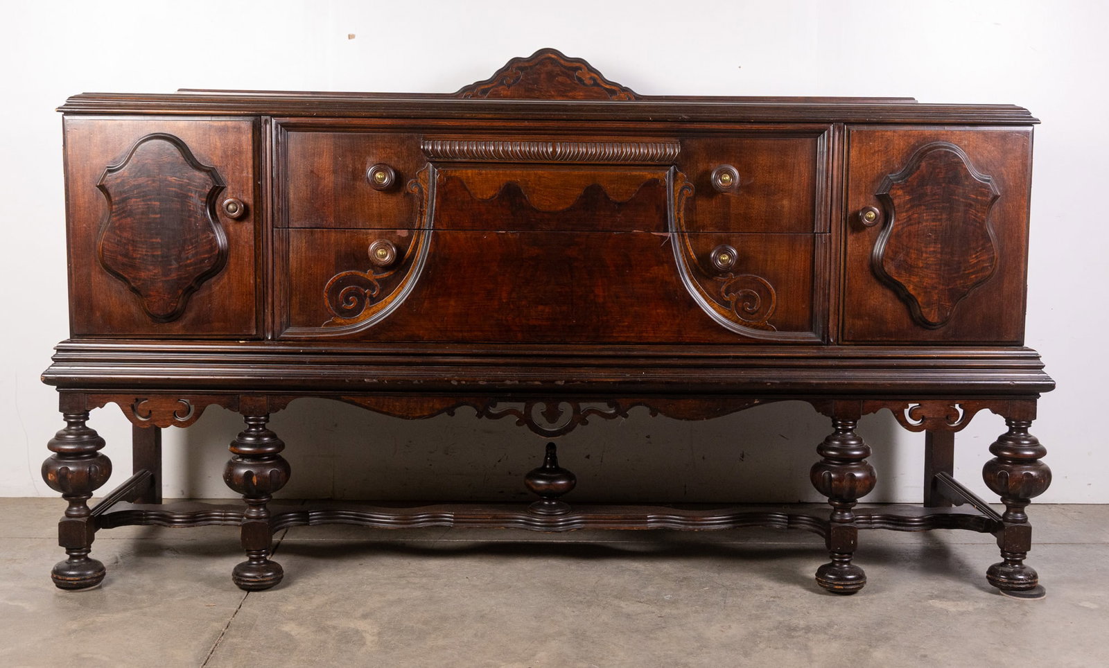 Antique Jacobean Style Victorian Buffet/Sideboard: Antique Jacobean Style Victorian Buffet/SideboardSize45" x 73" x 25"LiteratureBrooks Auction – Online Auction Terms & Conditions