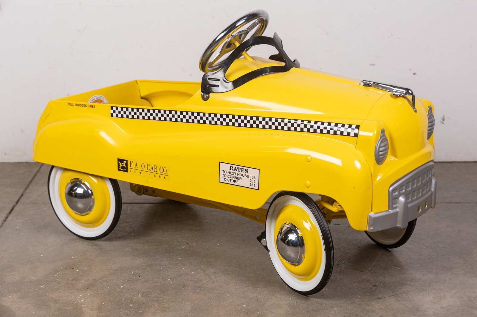 Burns Novelty & Toy Co. Taxi Pedal Car: Burns Novelty & Toy Co. Taxi Pedal Car Size 20" x 34" x 13" Literature Brooks Auction – Online Auction Terms & Conditions ——————————&#